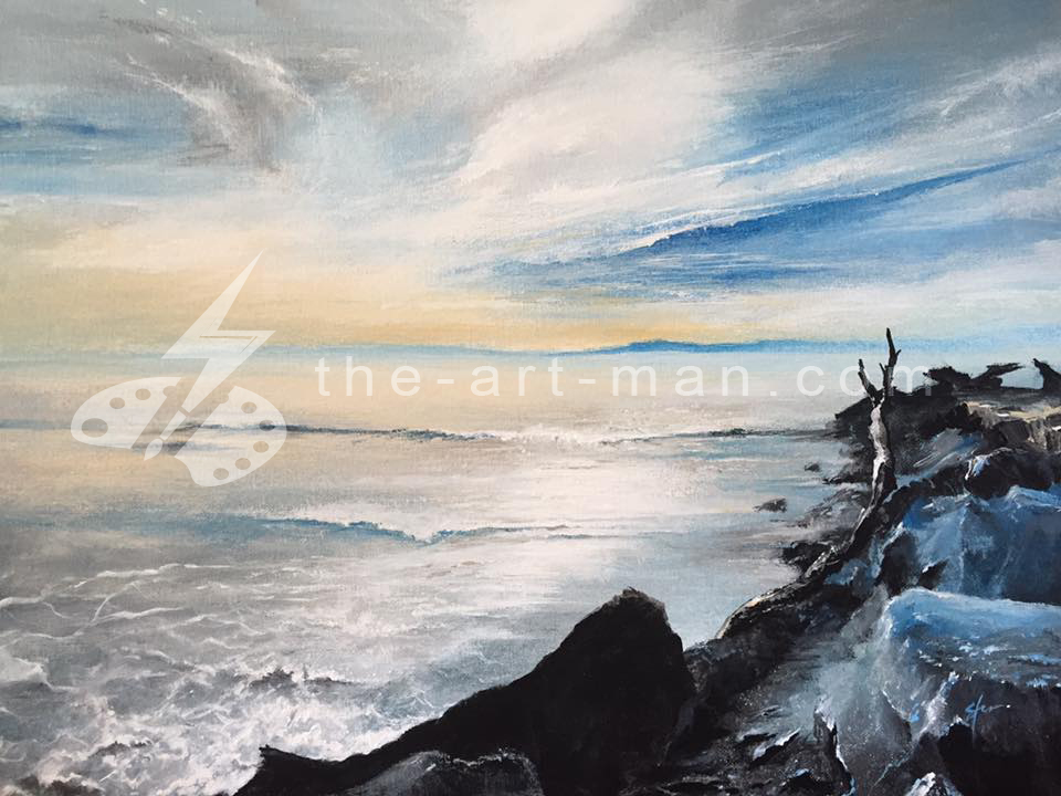 acrylics, painting, art, artwork, ocean, beach, landscape, landscapes