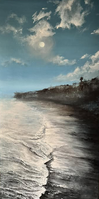 Lynda Carter, Wonder Woman, nebula, stars, rutger hauer, roy batty, bladerunner, acrylics, painting, art, artwork, ocean, beach, landscape, landscapes