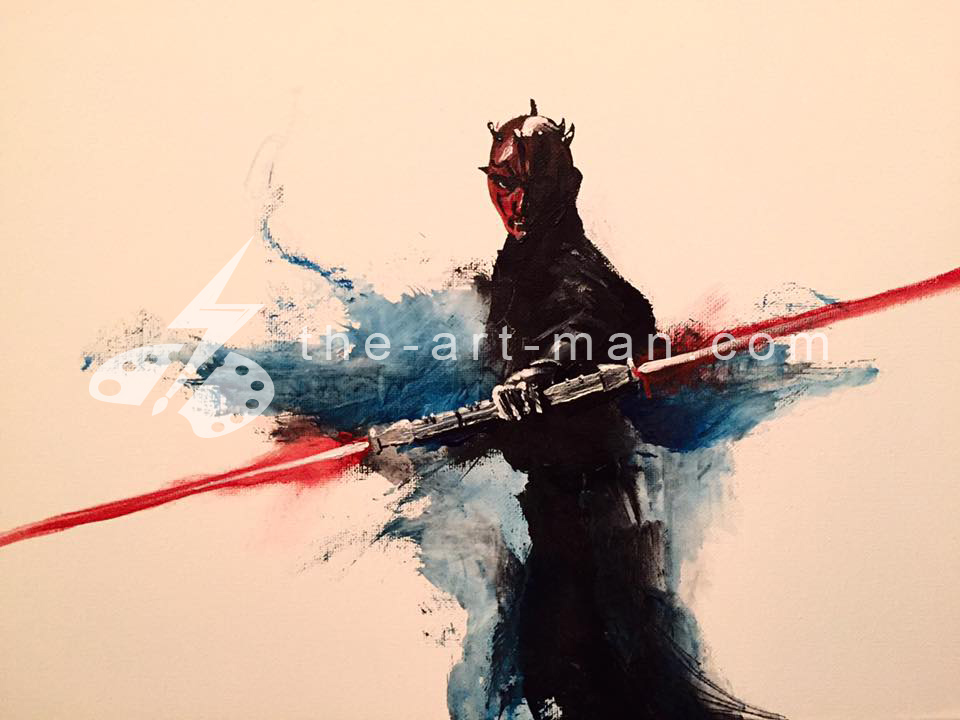 darth, maul, starwars, acrylics, painting, art, artwork, ocean, beach, landscape, landscapes