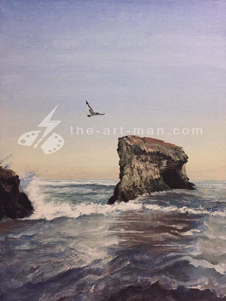 acrylics, painting, art, artwork, ocean, beach, landscape, landscapes