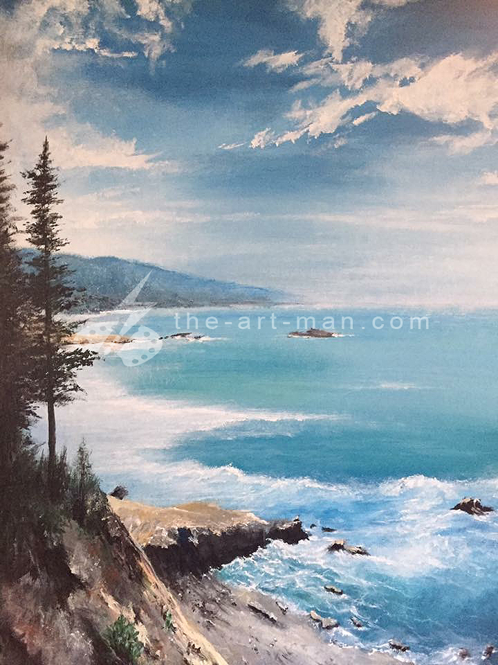 acrylics, painting, art, artwork, ocean, beach, landscape, landscapes