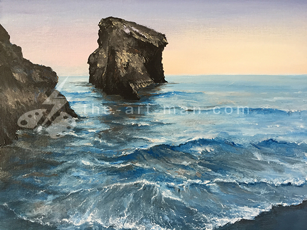 acrylics, painting, art, artwork, ocean, beach, landscape, landscapes