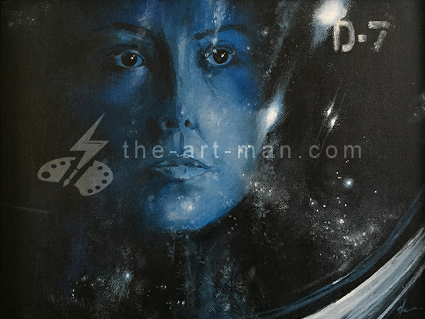 alien, ripley, sigourney weaver, narcissus, xenomorph, acrylics, painting, art, artwork, ocean, beach, landscape, landscapes