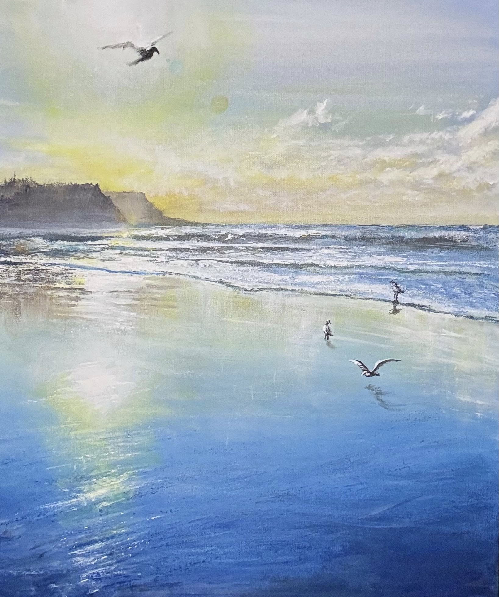 Lynda Carter, Wonder Woman, nebula, stars, rutger hauer, roy batty, bladerunner, acrylics, painting, art, artwork, ocean, beach, landscape, landscapes