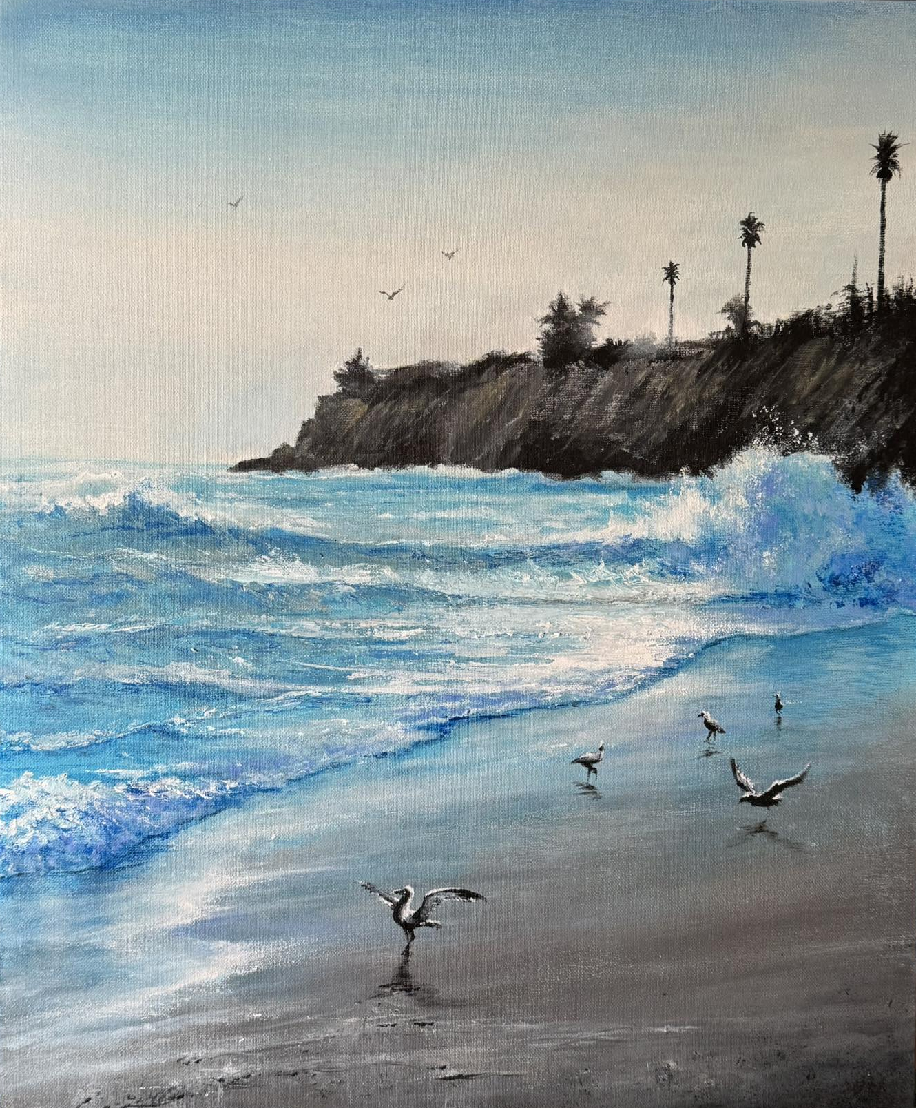 Lynda Carter, Wonder Woman, nebula, stars, rutger hauer, roy batty, bladerunner, acrylics, painting, art, artwork, ocean, beach, landscape, landscapes