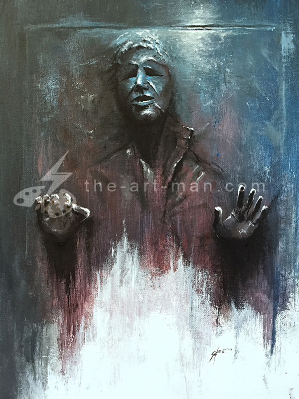 han solo, carbonite, frozen, sci-fi, starwars, acrylics, painting, art, artwork, ocean, beach, landscape, landscapes