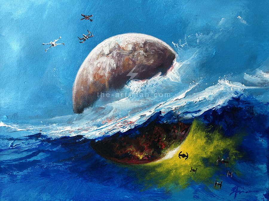 nebula, stars, acrylics, painting, art, artwork, ocean, beach, landscape, landscapes