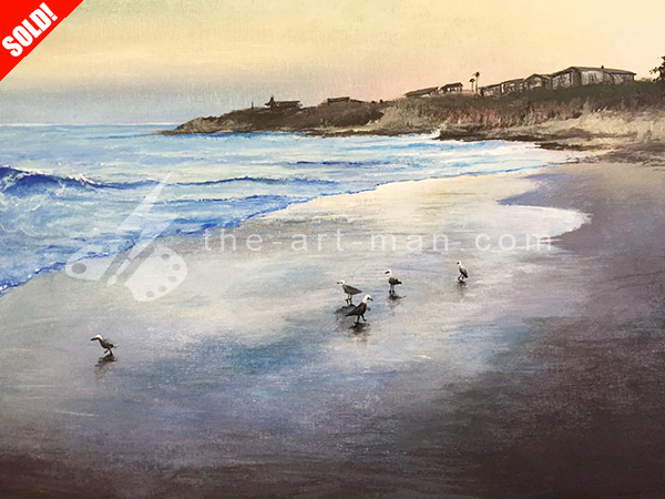 acrylics, painting, art, artwork, ocean, beach, landscape, landscapes